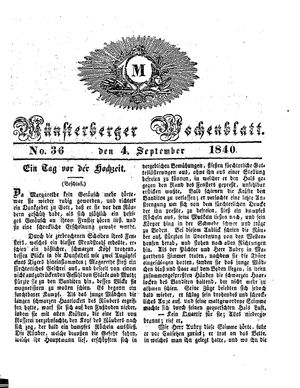 Münsterberger Wochenblatt vom 04.09.1840