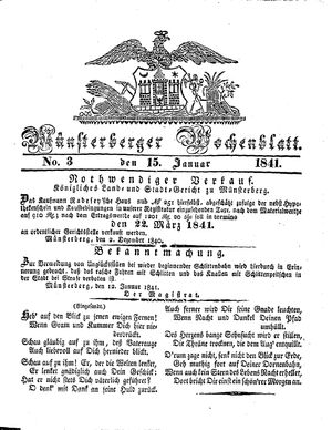 Münsterberger Wochenblatt on Jan 15, 1841