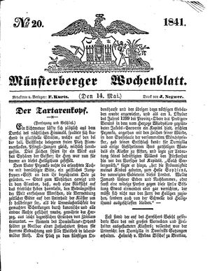 Münsterberger Wochenblatt on May 14, 1841
