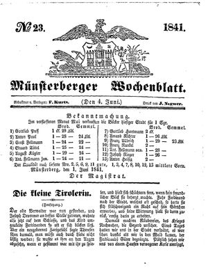 Münsterberger Wochenblatt vom 04.06.1841