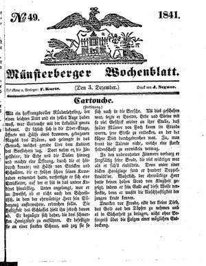 Münsterberger Wochenblatt on Dec 3, 1841