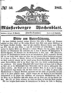 Münsterberger Wochenblatt on Dec 31, 1841