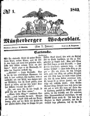 Münsterberger Wochenblatt vom 07.01.1842