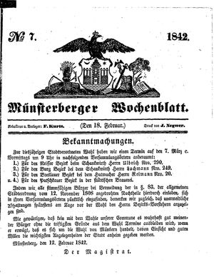 Münsterberger Wochenblatt vom 18.02.1842