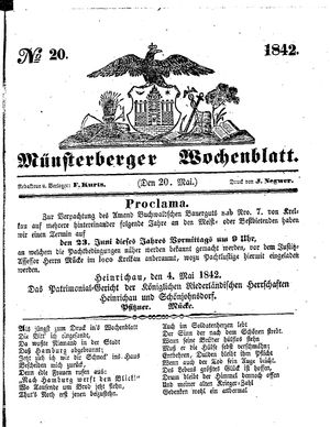 Münsterberger Wochenblatt vom 20.05.1842