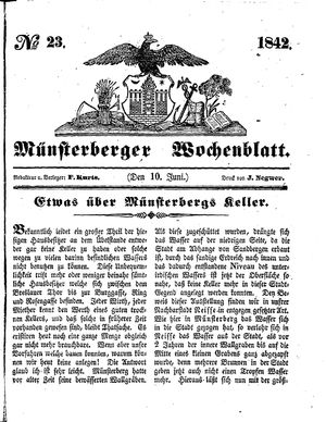 Münsterberger Wochenblatt vom 10.06.1842