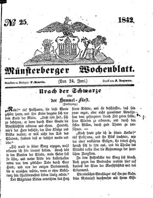 Münsterberger Wochenblatt vom 24.06.1842