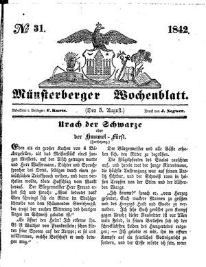Münsterberger Wochenblatt vom 05.08.1842