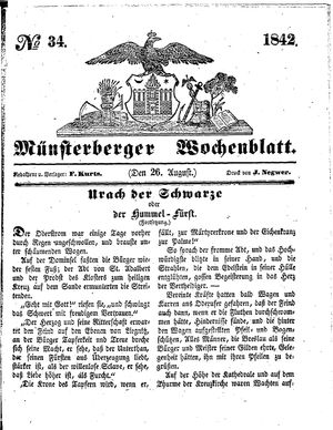 Münsterberger Wochenblatt vom 26.08.1842