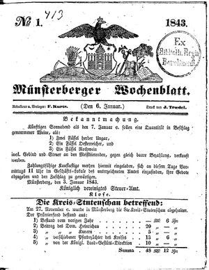 Münsterberger Wochenblatt on Jan 6, 1843