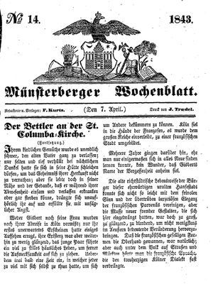 Münsterberger Wochenblatt vom 07.04.1843