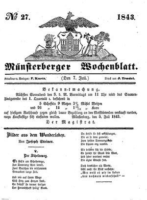 Münsterberger Wochenblatt on Jul 7, 1843