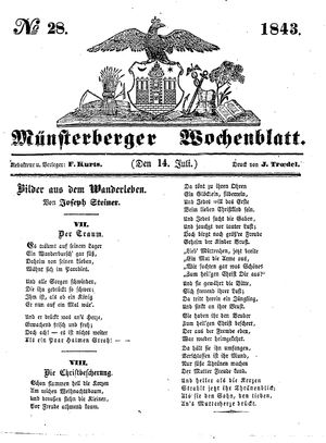 Münsterberger Wochenblatt on Jul 14, 1843