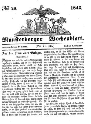 Münsterberger Wochenblatt on Jul 21, 1843