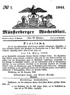 Münsterberger Wochenblatt vom 16.02.1844