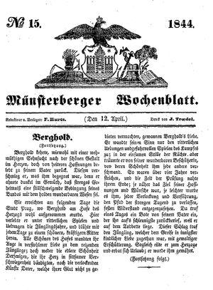 Münsterberger Wochenblatt on Apr 12, 1844