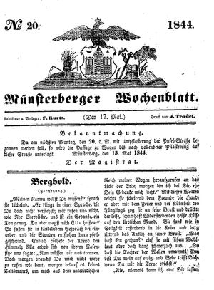 Münsterberger Wochenblatt vom 17.05.1844