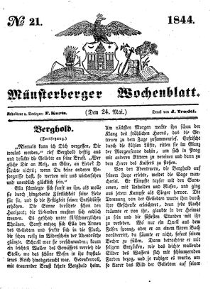Münsterberger Wochenblatt on May 24, 1844