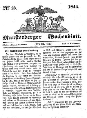 Münsterberger Wochenblatt on Jun 21, 1844