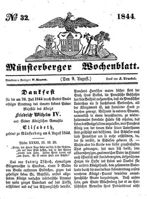 Münsterberger Wochenblatt vom 09.08.1844
