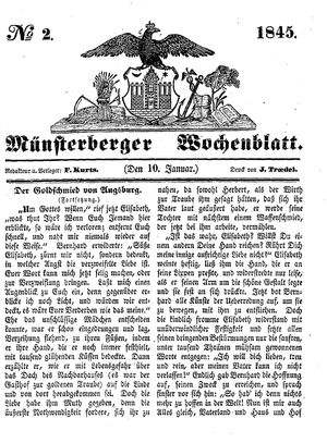 Münsterberger Wochenblatt vom 10.01.1845