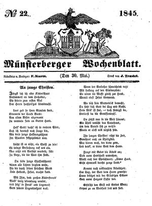Münsterberger Wochenblatt on May 30, 1845