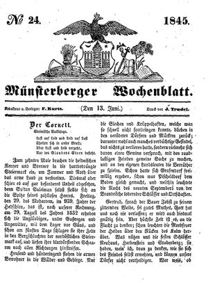 Münsterberger Wochenblatt on Jun 13, 1845