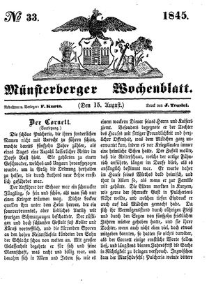 Münsterberger Wochenblatt on Aug 15, 1845