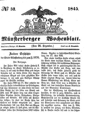 Münsterberger Wochenblatt vom 26.12.1845
