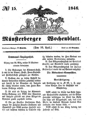 Münsterberger Wochenblatt vom 10.04.1846