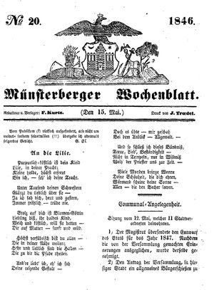 Münsterberger Wochenblatt on May 15, 1846