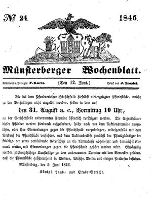 Münsterberger Wochenblatt vom 12.06.1846
