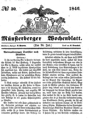 Münsterberger Wochenblatt vom 24.07.1846