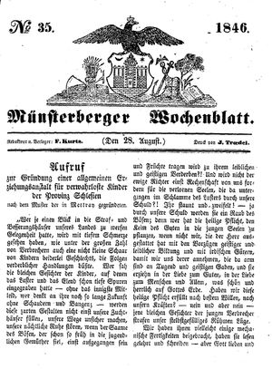 Münsterberger Wochenblatt vom 28.08.1846