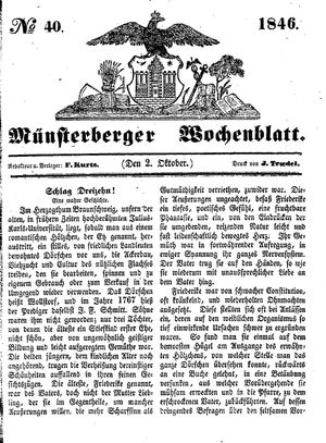 Münsterberger Wochenblatt on Oct 2, 1846