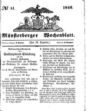 Münsterberger Wochenblatt vom 18.12.1846