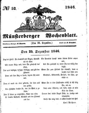 Münsterberger Wochenblatt vom 25.12.1846