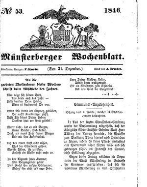 Münsterberger Wochenblatt on Dec 31, 1846