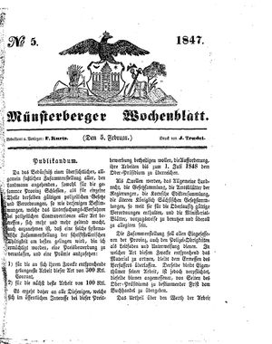 Münsterberger Wochenblatt vom 05.02.1847