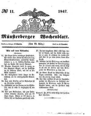 Münsterberger Wochenblatt on Mar 19, 1847