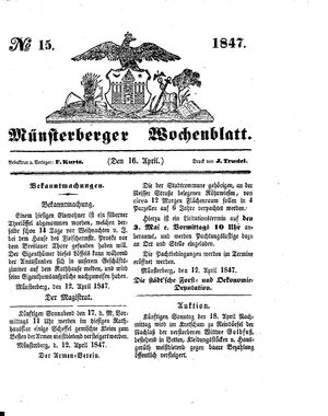 Münsterberger Wochenblatt vom 16.04.1847