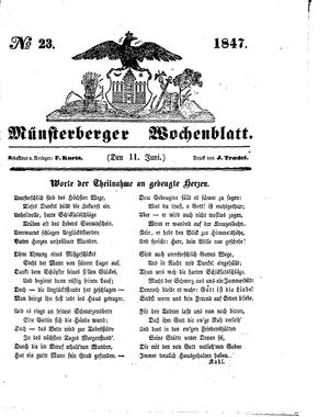 Münsterberger Wochenblatt on Jun 11, 1847