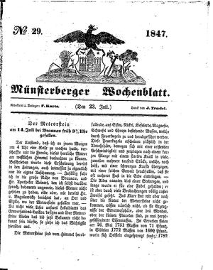 Münsterberger Wochenblatt vom 23.07.1847