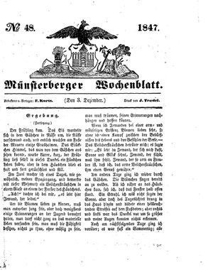 Münsterberger Wochenblatt vom 03.12.1847