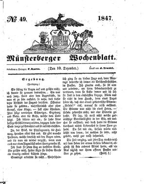 Münsterberger Wochenblatt vom 10.12.1847