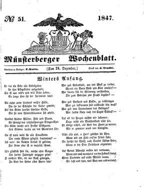 Münsterberger Wochenblatt on Dec 24, 1847