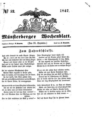 Münsterberger Wochenblatt vom 31.12.1847