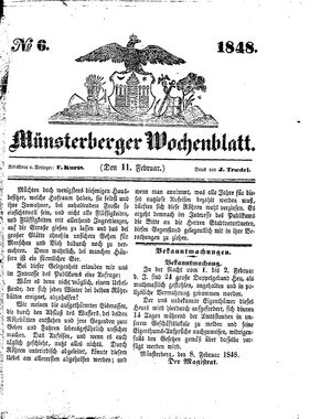 Münsterberger Wochenblatt vom 11.02.1848