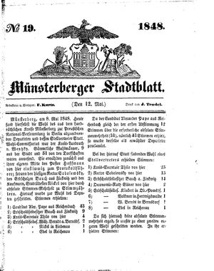 Stadt- und Wochenblatt on May 12, 1848