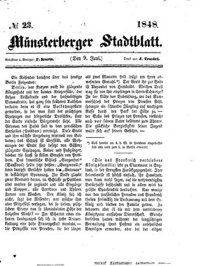 Stadt- und Wochenblatt on Jun 9, 1848